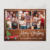 書道クリスマスウッドヴィンテージトラック3写真 ポストカード (正面)