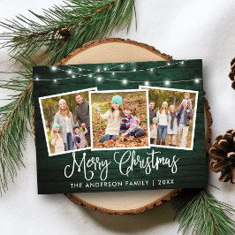 書道クリスマスグリーンウッドライト3写真 ポストカード