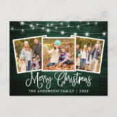 書道クリスマスグリーンウッドライト3写真 ポストカード (正面)