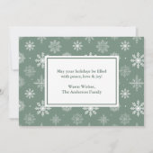 書道クリスマススノーフレークSage Green 3写真 シーズンカード (裏面)