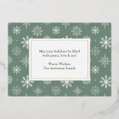 書道クリスマスセージ緑3写真金ゴールド 箔シーズンカード (裏面)