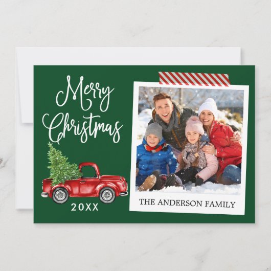 書道クリスマストラックストライプのクラフトテープ シーズンカード (正面)