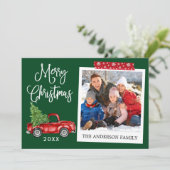 書道クリスマストラックヴィンテージクラフトテープ シーズンカード (スタンド正面)