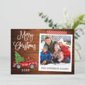 書道クリスマストラック木工芸品テープ シーズンカード (スタンド正面)