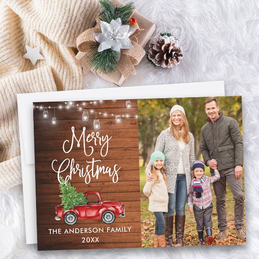 書道クリスマストラック木製の瓶ライト シーズンカード