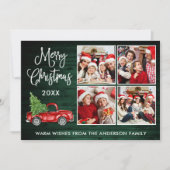 書道クリスマストラック4フォトグリーンウッド シーズンカード (正面)