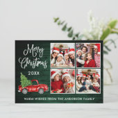 書道クリスマストラック4フォトグリーンウッド シーズンカード (スタンド正面)