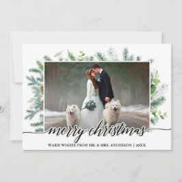 書道クリスマスパインの結婚緑の写真 シーズンカード