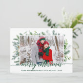 書道クリスマスパイン緑のカップル緑 シーズンカード (スタンド正面)