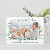 書道クリスマスパイン緑の写真 シーズンカード (スタンド正面)