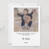 書道クリスマスファミリー写真ホリデーカード シーズンカード (裏面)