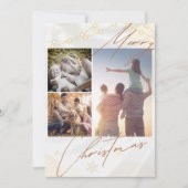 書道クリスマスファミリー4写真ホリデーカード シーズンカード (正面)