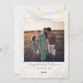 書道クリスマスファミリー4写真ホリデーカード シーズンカード (裏面)