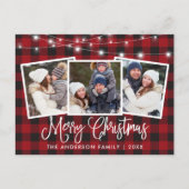 書道クリスマスプレッドストリングライト3写真 ポストカード (正面)