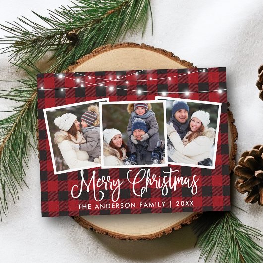 書道クリスマスプレッドストリングライト3写真 ポストカード