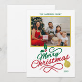 書道クリスマスベルの写真 シーズンカード (正面/裏面)