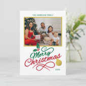 書道クリスマスベルの写真 シーズンカード (スタンド正面)