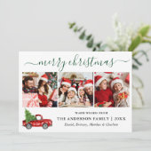 書道クリスマスレッドトラック3フォトグリーン シーズンカード (スタンド正面)