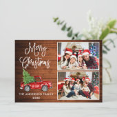 書道クリスマスヴィンテージトラックウッド2写真 シーズンカード (スタンド正面)
