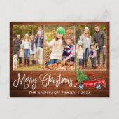 書道クリスマスヴィンテージトラックウッド3枚の写真 ポストカード (正面)