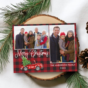 書道クリスマスヴィンテージトラックプレイド2写真 ポストカード