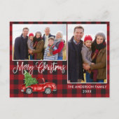 書道クリスマスヴィンテージトラックプレイド2写真 ポストカード (正面)