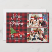 書道クリスマスヴィンテージトラック2フォトプレイド シーズンカード (正面)