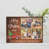 書道クリスマスヴィンテージトラック4フォトウッド シーズンカード (スタンド正面)