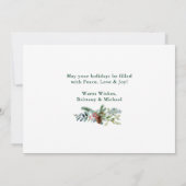 書道クリスマス緑のカップルの写真グリーン シーズンカード (裏面)