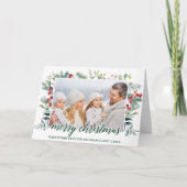 書道クリスマス緑の写真緑の折り畳み シーズンカード (正面)