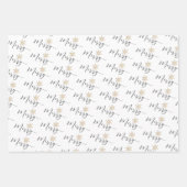 書道グリッター雪片クリスマス ラッピングペーパーシート (正面3)