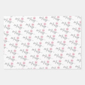 書道グリッター雪片クリスマス ラッピングペーパーシート (正面)