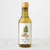 書道グリーンインクウォーターカラーツリーホリデイ ワインラベル (正面)