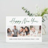 書道グリーンインクスクリプト3写真新年 シーズンカード (スタンド正面)