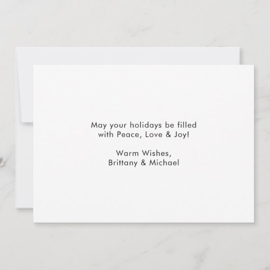 書道グリーンインクペンクリスマス3フォトカップル シーズンカード (裏面)