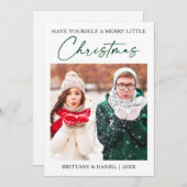 書道グリーンインクペンミニマリスト写真 シーズンカード (正面/裏面)