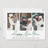 書道グリーンインクペン新年の写真3 シーズンカード (正面)