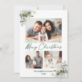 書道グリーンインク3写真グリーンリーベリー シーズンカード (正面)