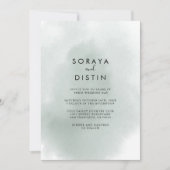 書道グリーンバック&フロントフォーマル結婚ズ 招待状 (正面)