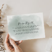 書道グリーンホワイト結婚のレシピ依頼 エンクロージャーカード