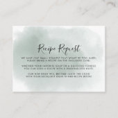 書道グリーンホワイト結婚のレシピ依頼 エンクロージャーカード (正面)