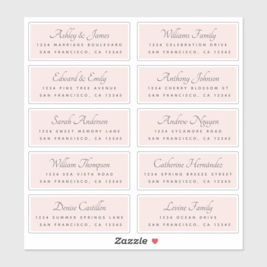 書道ゲスト住所 シール注文ON 8"または6" シール (シート)