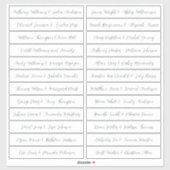 書道ゲスト名ラベル白 シール (シート)