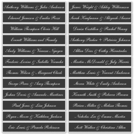 書道ゲスト名ラベル黒 シール (正面)