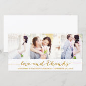 書道コラージュ |さん結婚はフォトカードをありがとう サンキューカード (正面/裏面)