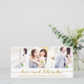 書道コラージュ |さん結婚はフォトカードをありがとう サンキューカード (スタンド正面)