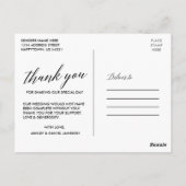 書道サンゴフローラ結婚の感謝 ポストカード (裏面)