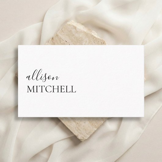 書道シックガーリーミニマリストホワイト 名刺