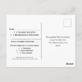 書道シルバーフリル王室のブルーウェディングRSVP ポストカード (裏面)