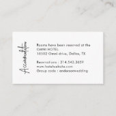 書道シンプルの結婚宿泊施設 エンクロージャーカード (正面)